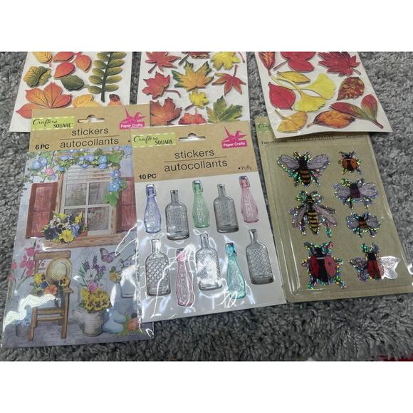 Crafters Square Sticker Autocollants Puffy Pop Up & Jewel 9 Pack New - Picture 4 of 8